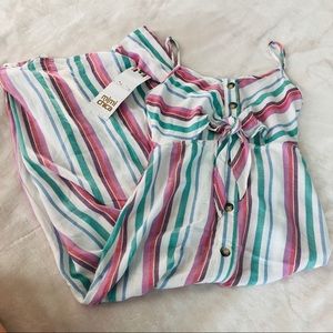 Mimi Chica Striped Dress Tie Front Size S